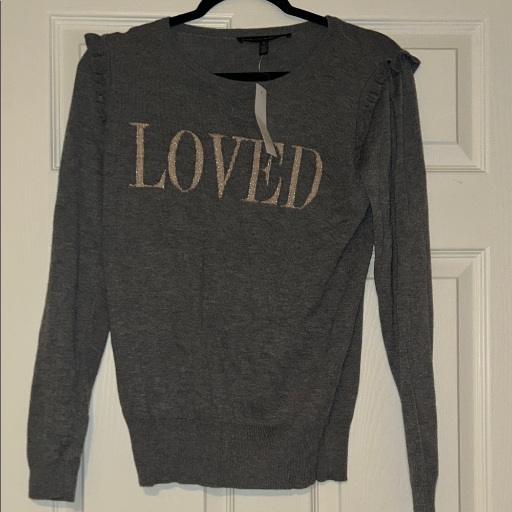 White House Black Market Heather Crystal Sweater Small
